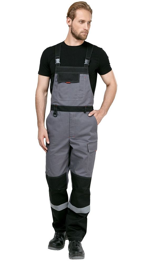 Костюм мужской рабочий летний Гудзон NEW с пк серый-черный