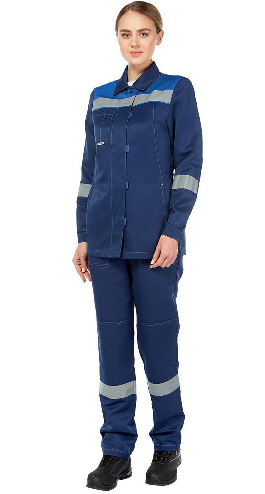 Костюм женский рабочий летний Тимбер синий-василек с ПК